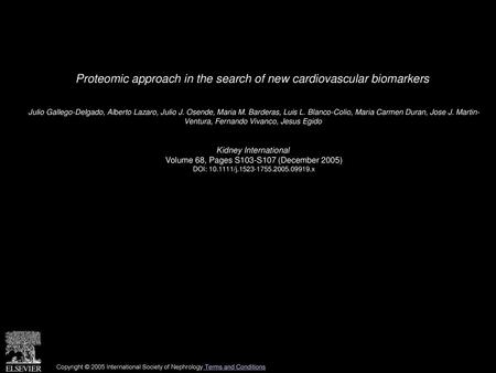 Proteomic approach in the search of new cardiovascular biomarkers