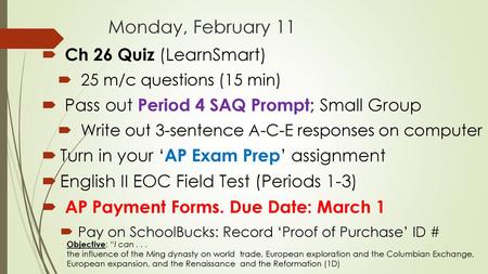 Monday, February 11 Ch 26 Quiz (LearnSmart)