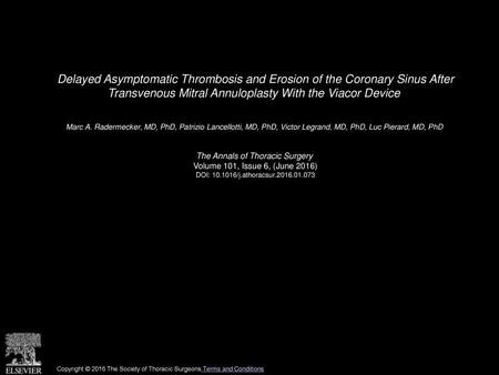 The Annals of Thoracic Surgery