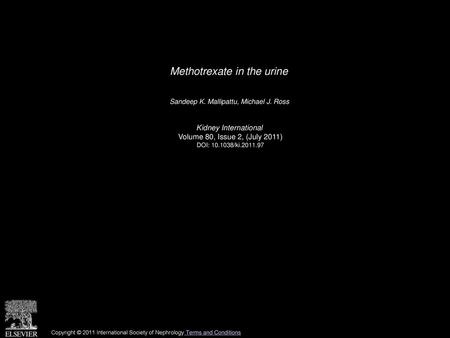 Methotrexate in the urine