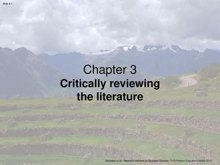 Critically reviewing the literature