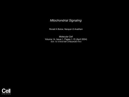 Mitochondrial Signaling