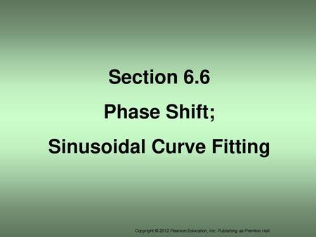 Sinusoidal Curve Fitting