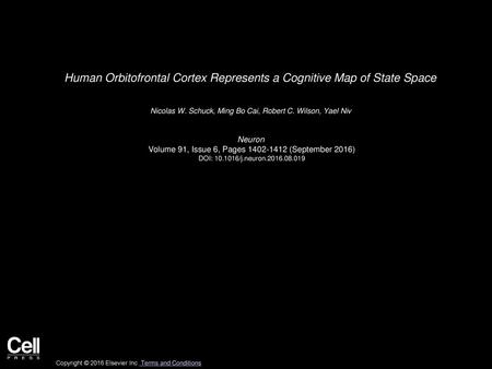 Human Orbitofrontal Cortex Represents a Cognitive Map of State Space