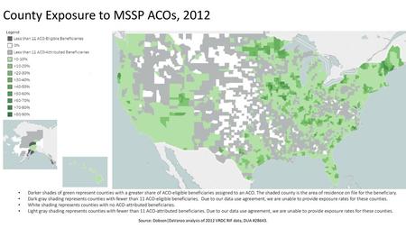 County Exposure to MSSP ACOs, 2012