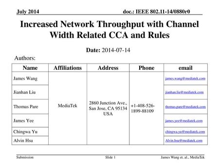 Increased Network Throughput with Channel Width Related CCA and Rules