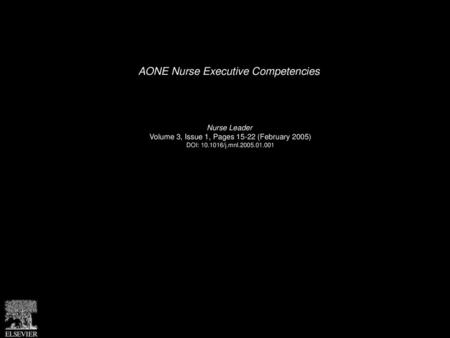 AONE Nurse Executive Competencies