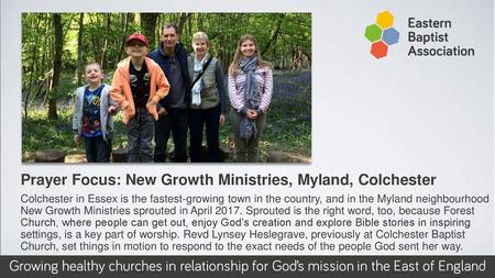 Prayer Focus: New Growth Ministries, Myland, Colchester