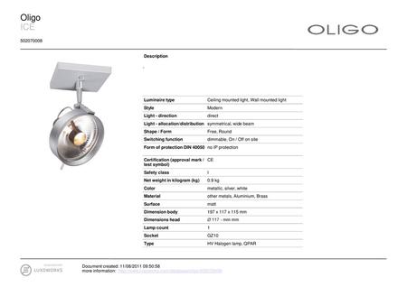 Oligo ICE Description - Luminaire type