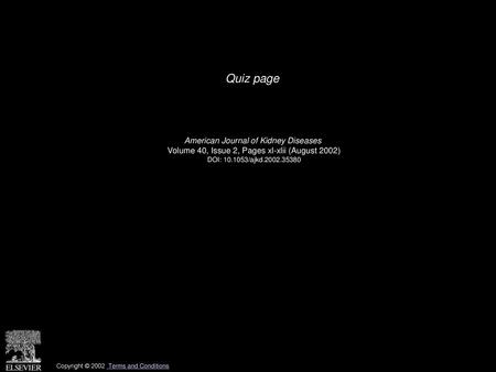 Quiz page American Journal of Kidney Diseases