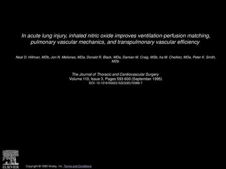 In acute lung injury, inhaled nitric oxide improves ventilation-perfusion matching, pulmonary vascular mechanics, and transpulmonary vascular efficiency 