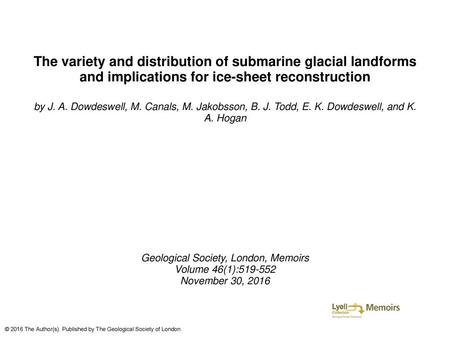 Geological Society, London, Memoirs