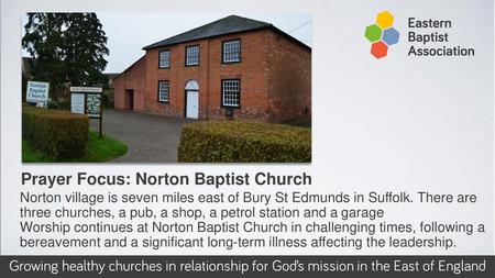 Prayer Focus: Norton Baptist Church