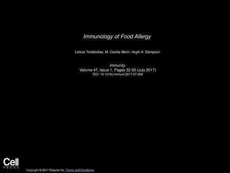 Immunology of Food Allergy