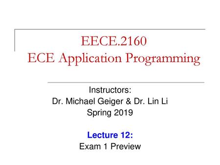 EECE.2160 ECE Application Programming