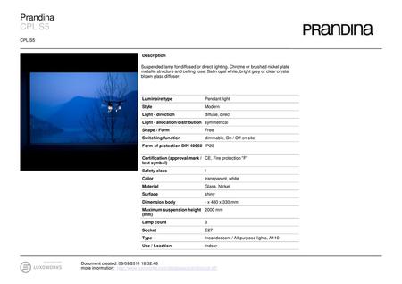 Prandina CPL S5 CPL S5 Description