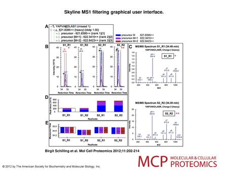 Skyline MS1 filtering graphical user interface.