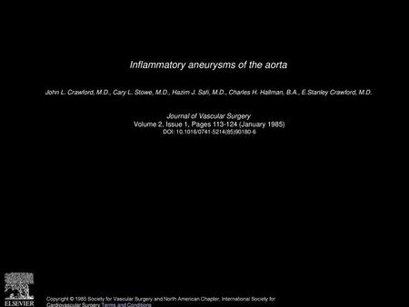 Inflammatory aneurysms of the aorta