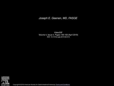 Joseph E. Geenen, MD, FASGE