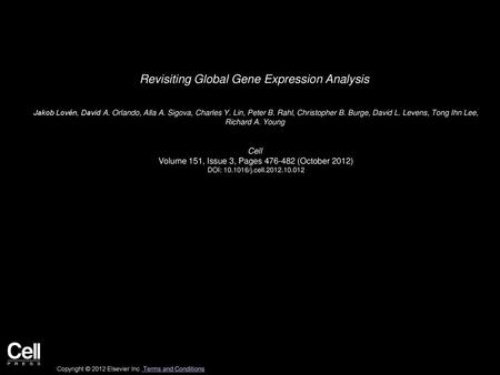 Revisiting Global Gene Expression Analysis