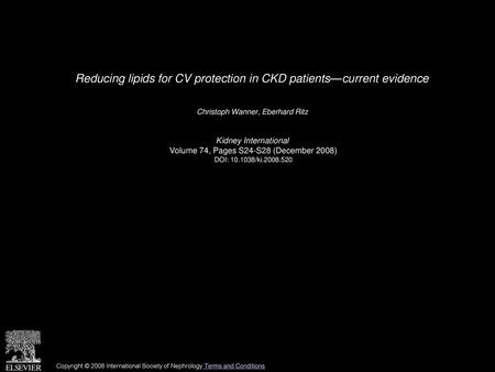 Reducing lipids for CV protection in CKD patients—current evidence