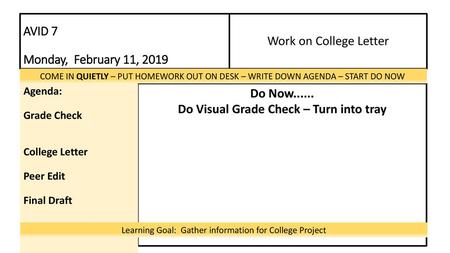 Do Visual Grade Check – Turn into tray