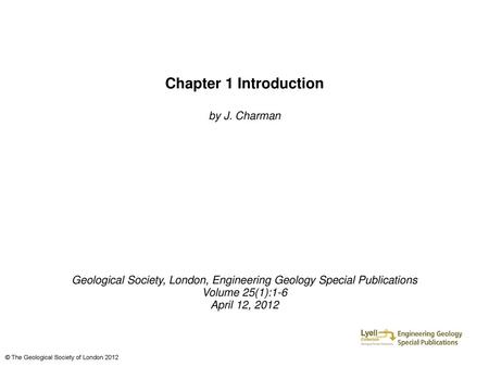 Geological Society, London, Engineering Geology Special Publications