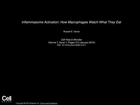 Inflammasome Activation: How Macrophages Watch What They Eat