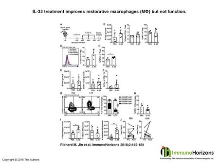 IL-33 treatment improves restorative macrophages (MΦ) but not function