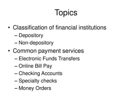 Topics Classification of financial institutions