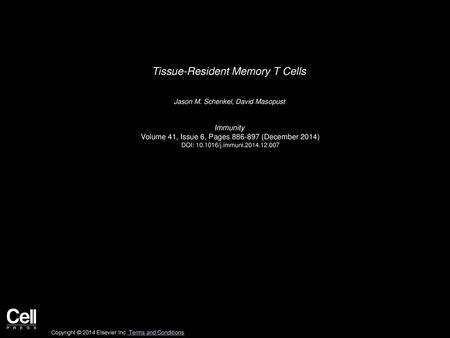 Tissue-Resident Memory T Cells