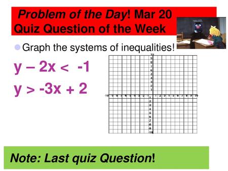 Problem of the Day! Mar 20 Quiz Question of the Week