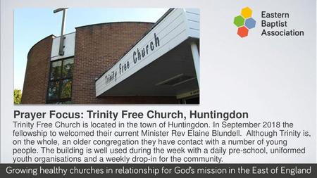 Prayer Focus: Trinity Free Church, Huntingdon