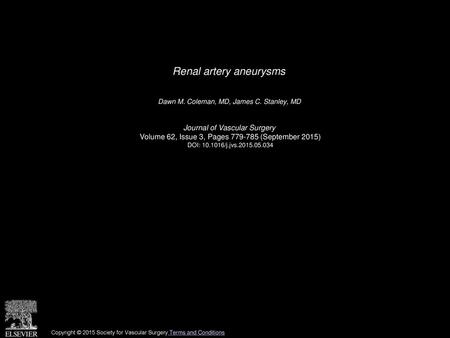 Renal artery aneurysms