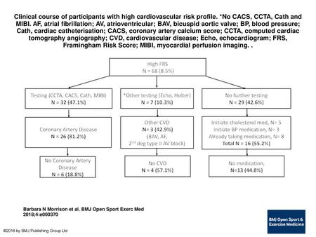 Clinical course of participants with high cardiovascular risk profile