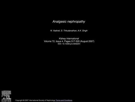 Analgesic nephropathy