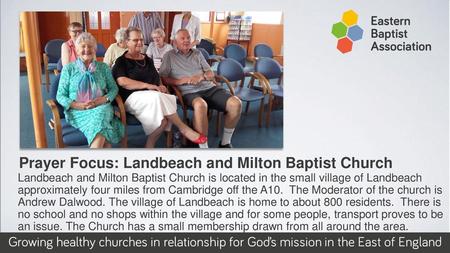 Prayer Focus: Landbeach and Milton Baptist Church