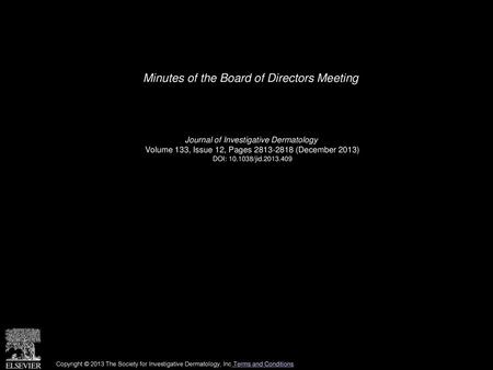 Minutes of the Board of Directors Meeting