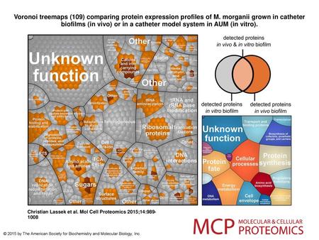 Voronoi treemaps (109) comparing protein expression profiles of M