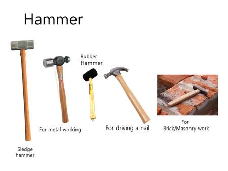 Hammer For driving a nail Rubber Hammer For Brick/Masonry work