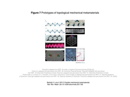 Figure 7 Prototypes of topological mechanical metamaterials