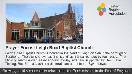 Prayer Focus: Leigh Road Baptist Church