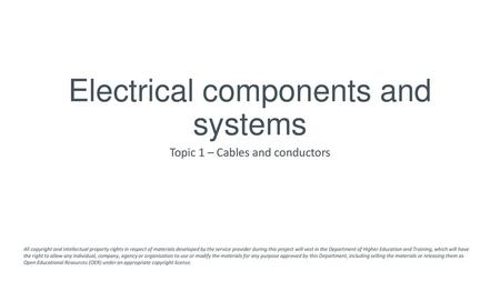 Electrical components and systems