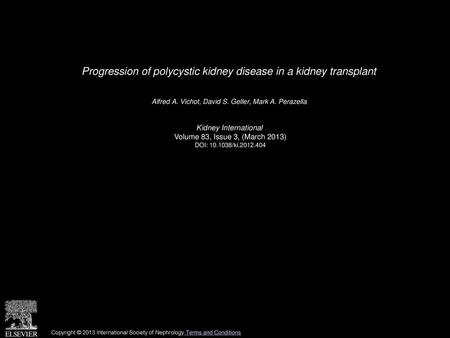 Progression of polycystic kidney disease in a kidney transplant