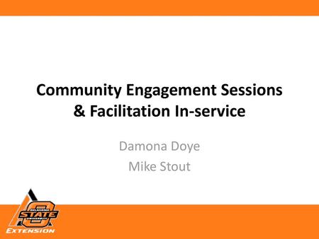 Community Engagement Sessions & Facilitation In-service