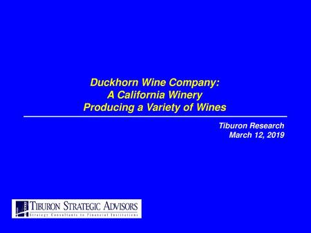 Duckhorn Wine Company: A California Winery