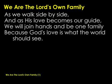 We Are The Lord's Own Family