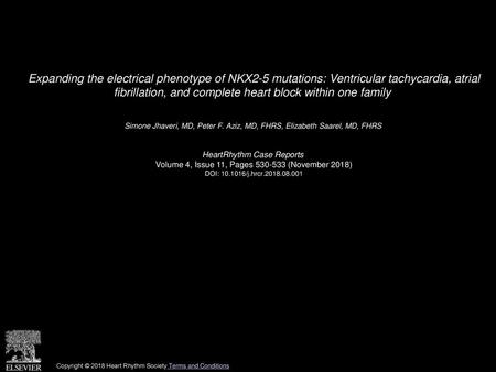 Expanding the electrical phenotype of NKX2-5 mutations: Ventricular tachycardia, atrial fibrillation, and complete heart block within one family  Simone.