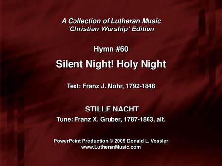 Silent Night! Holy Night