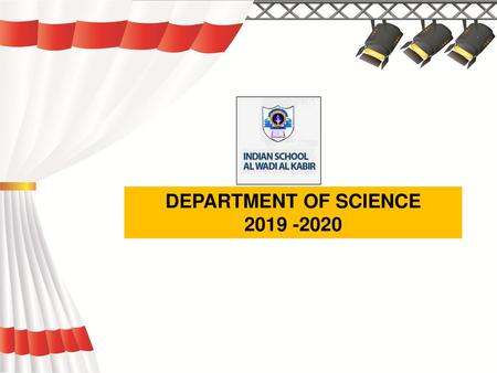 DEPARTMENT OF SCIENCE 2019 -2020.